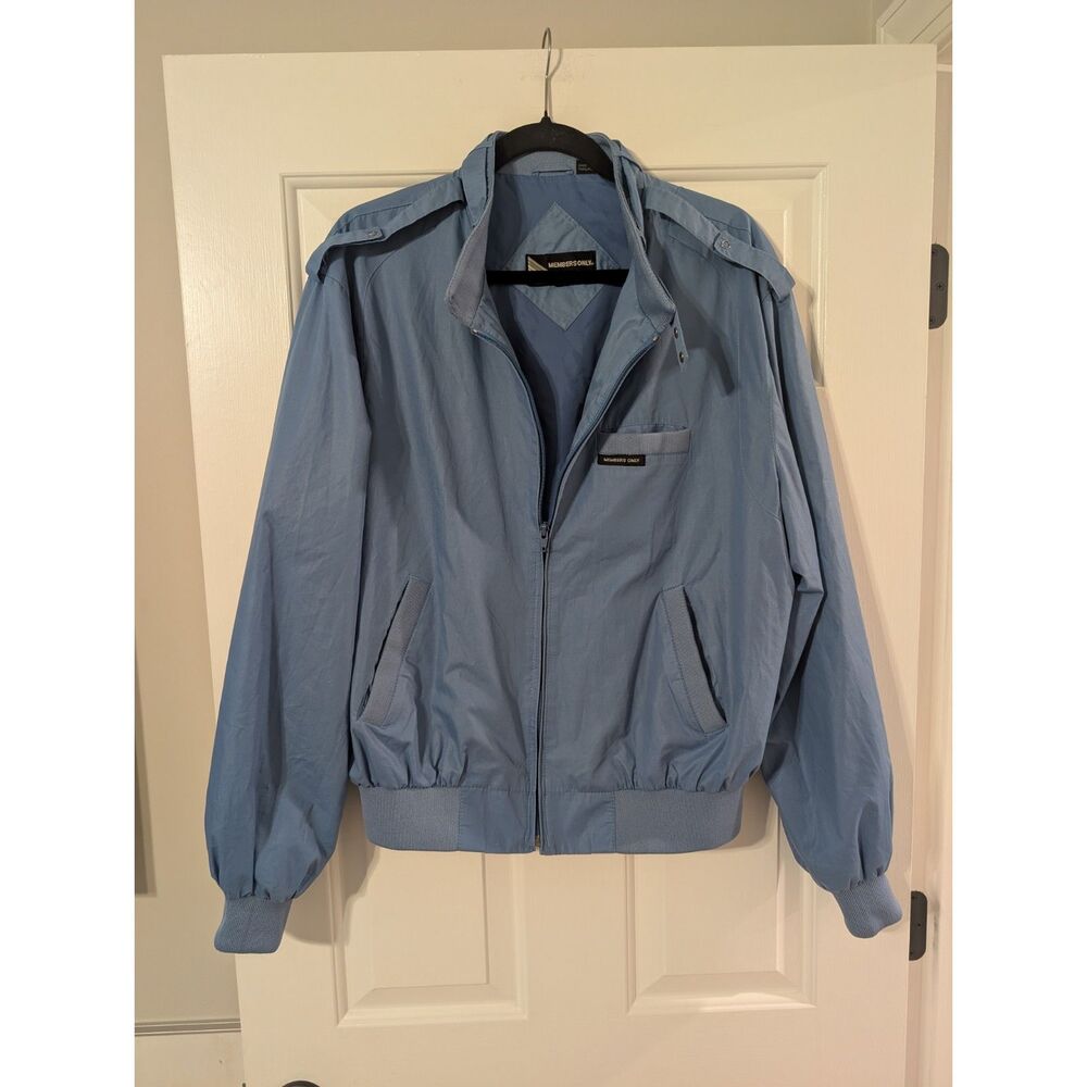 Vintage Members Only Iconic Racer Jacket Men's Size 44 Light Blue